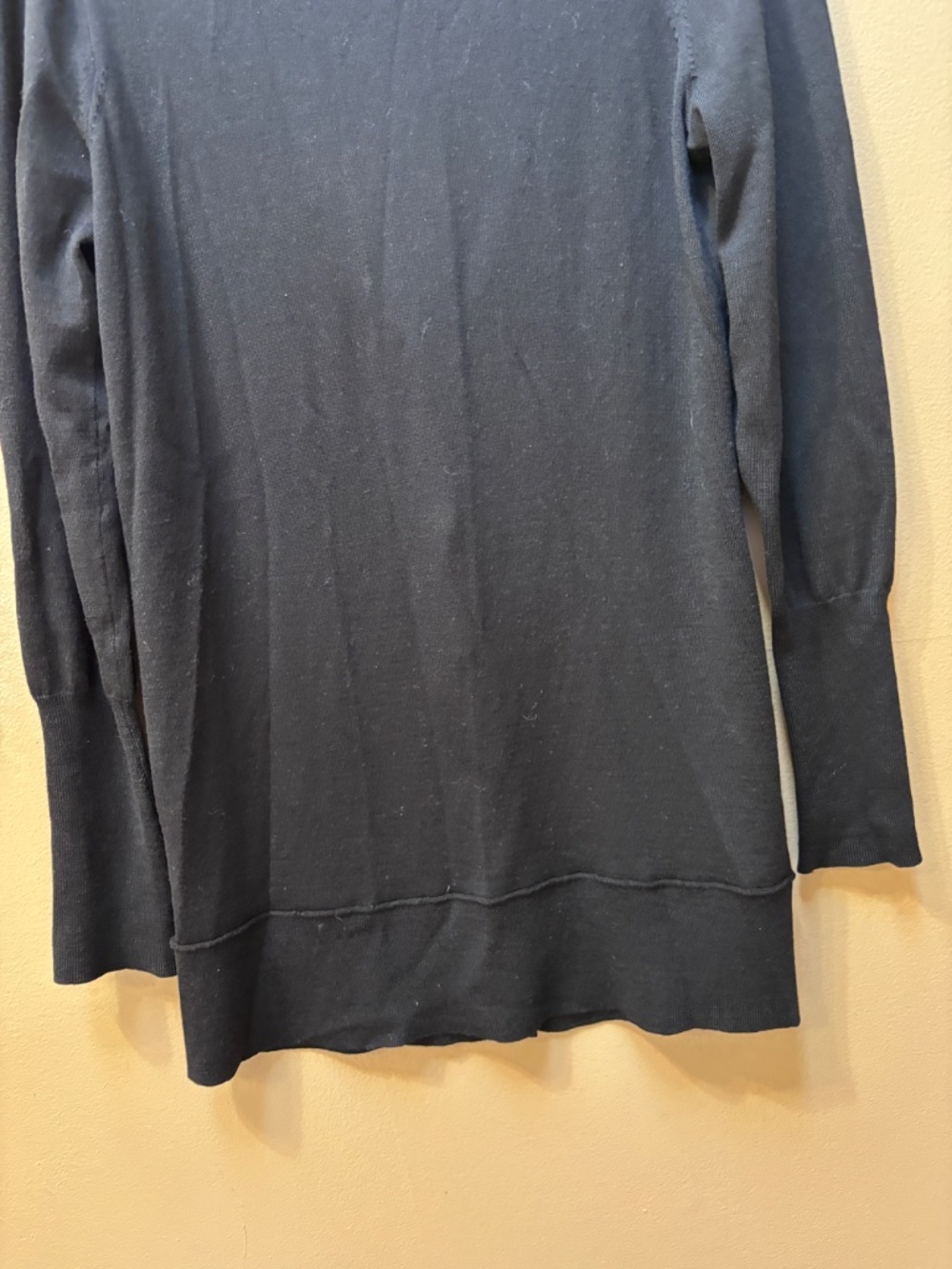 J. Crew Infinity Black Merino Wool Long Button Down Cardigan Sweater Size M - Picture 7 of 7